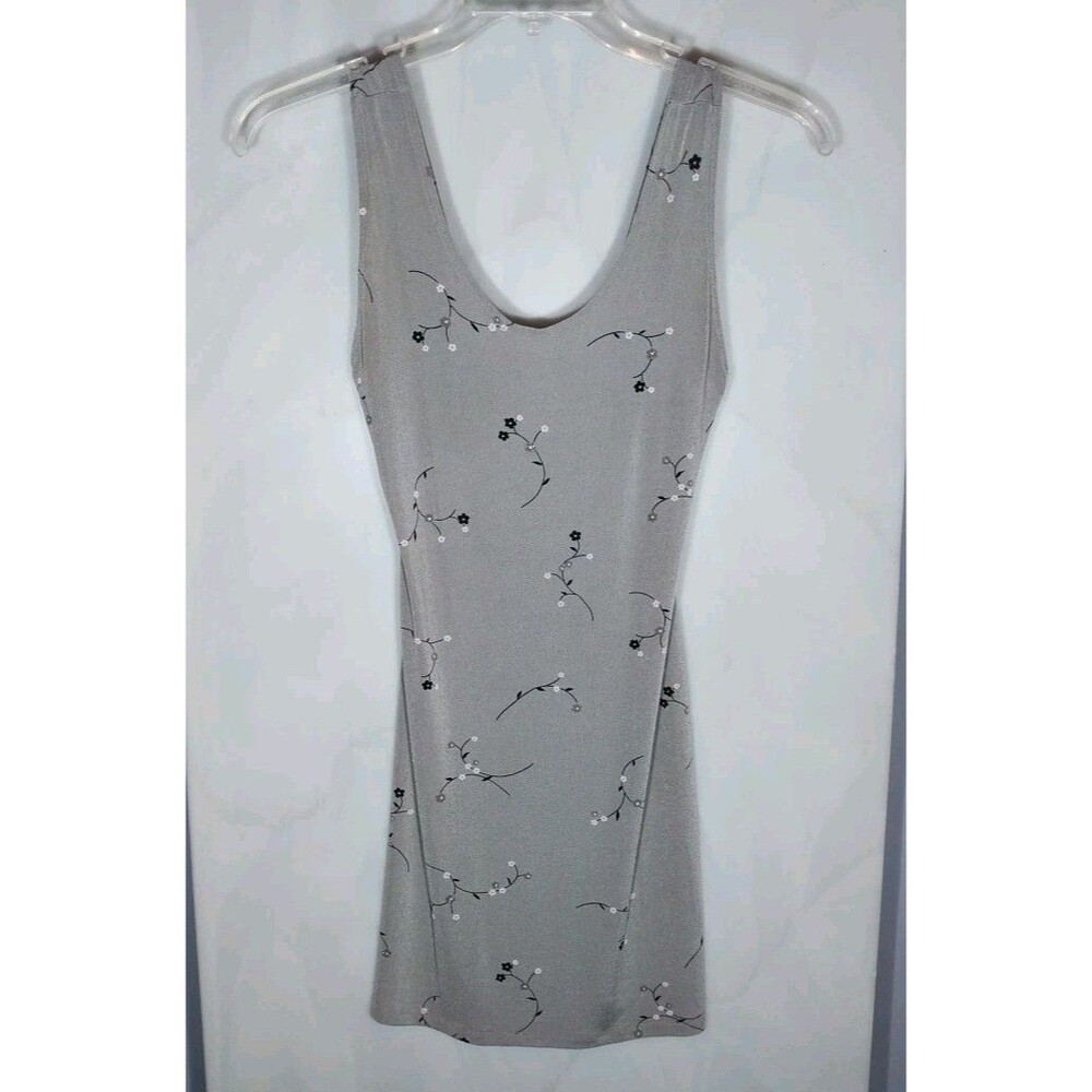 Vintage Y2K Essex Silver Metallic Bodycon Mini Dress Women's XS USA Club Party